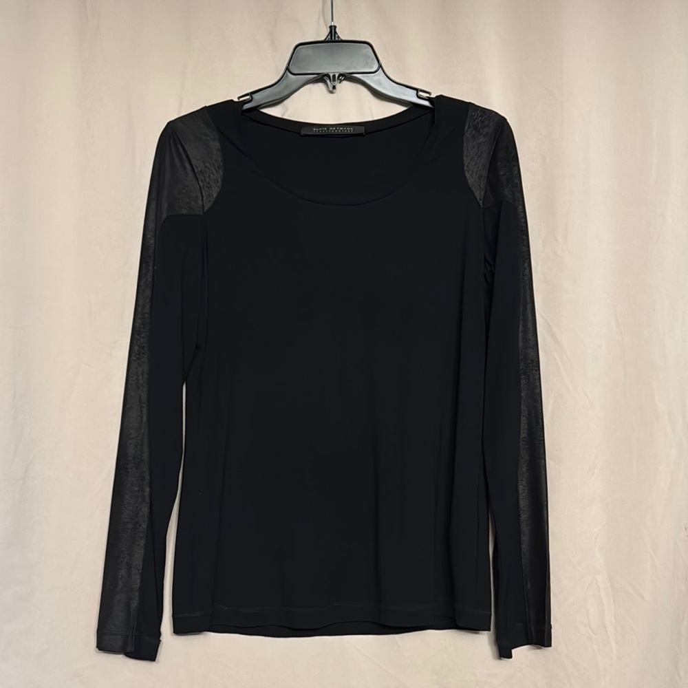 Beate Heymann Street Couture Long Sleeve Top, Size 8, Color Black